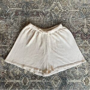 Petal & Pup Sweater Knit High Waisted Shorts in Cream - S